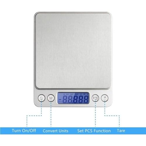 Free Shipping Details 500g/0.01g Stainless Digital Mini Pocket Kitchen Scale 0.001oz Resolution Electronic LED Household Scales
