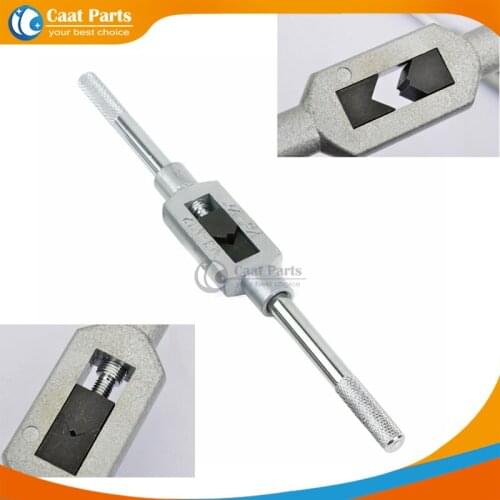 Free shipping! Hand Screw Thread Metric Plug Tap Straight Slot Machine Tap Wrench M3-M12(1/16''~1/2") With Adjustable Tap Wrench