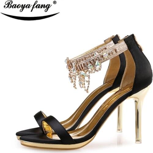Fashion women Summer sandals new arrival woman High heels Party shoes Bride wedding shoes crystal Tassels Party Sandals