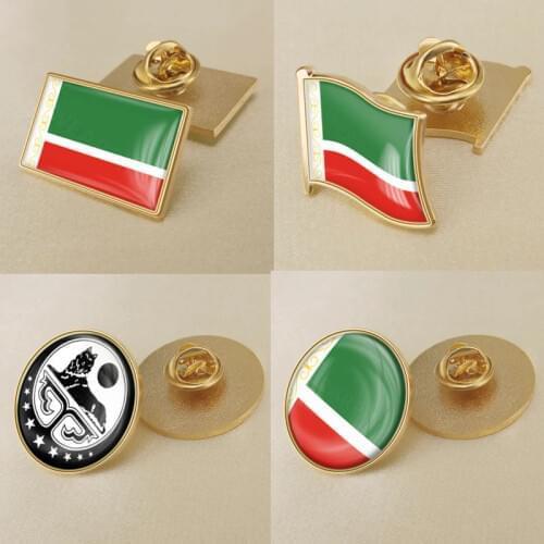Coat of arms of Chechen Republic Flag Lapel Pins/Broochs/Badges