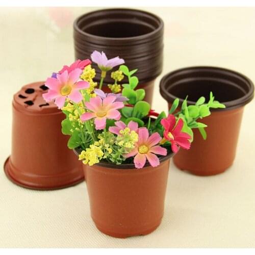 Two-color Flower Pot Gardening Soft Plastic Flower Pot Garden Decorations Succulent Plant Pot with Bottom Hole