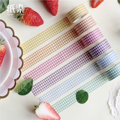 2cm*5m Kawaii Grid Series Color Decorative Adhesive Tape Masking Washi Tape DIY Scrapbooking Sticker Label japanese stationery
