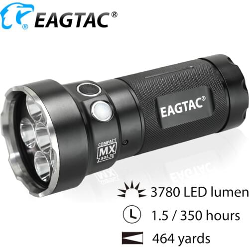 EAGTAC MX30L3-C Ultra Compact LED Flashlight 6*XPG2 6*219C 3780 Lumens 3*18650 6*CR123A Battery