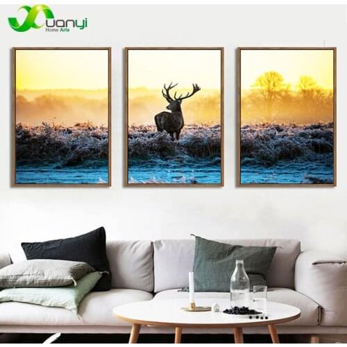 Deer Picture Canvas Art Print Painting Wall Decoration Posters Prints Black And White Wall Picture For Living Bed Room Unframed