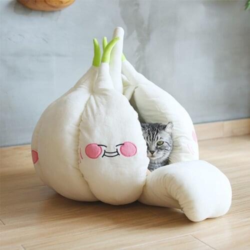 Cats Nest Garlic Pet Nest Funny Cute Autumn And Winter Extra Thick Warm British Short Blue Cat Deep Sleep Pet Products