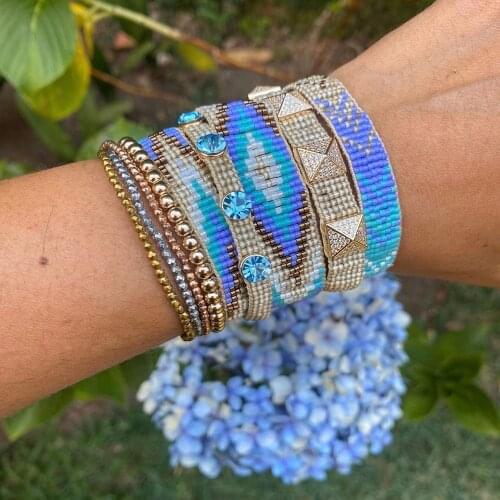 BLUESTAR 2021 Women Bracelet Turkish Evil Eye Bracelet MIYUKI Bead Pulseras Mujer Moda Handmade Crystal Jewelry Armband