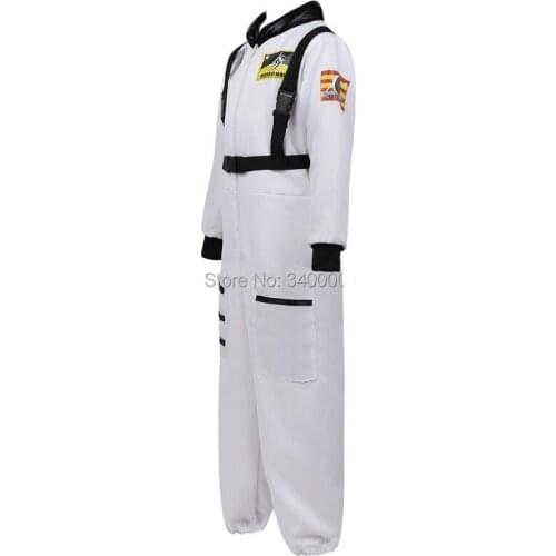 Astronaut Costume for Kids Jumpsuit Role Play Boys Girls Teens Toddlers Childrens Astronaut Space Suit Halloween White Cosplay
