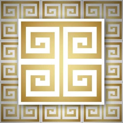 Metal texture gold geometric pattern tile stickers bathroom waist line stickers waterproof wear-resistant floor stickers