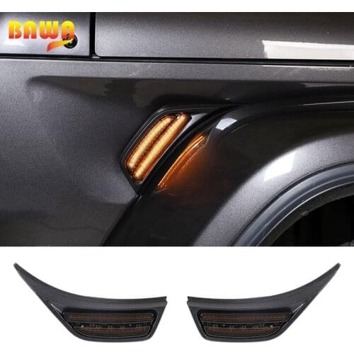 BAWA Front Fender Retrofit LED lamp LED Strip Light Decoration for Jeep Wrangler JL 2018+ Interior Mouldings Accessories