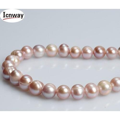 Natural A round white lavender Freshwater Pearl 9-10mm 15inches DIY necklace bracelet earring FreeShipping Wholesale