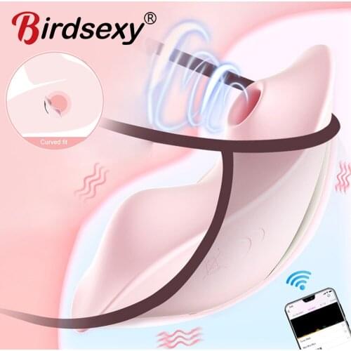 Wearable Sucking Vibrator APP Bluetooth Remote Sucker Vibrator Vagina Clitoris Stimulator Double motor Oral Sex Toys for Women