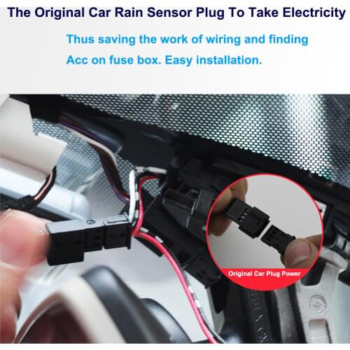 New Plug and play Power Cable For Car Dvr Dash Cam Camera Easy to install connect to the rain sensor of the Original car