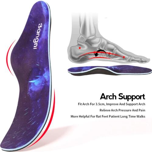 3ANGNI Men/Women Plantar Fasciitis Flat Feet Orthopedic Arch Support For Shoes Orthotic Pad Relieve Pain