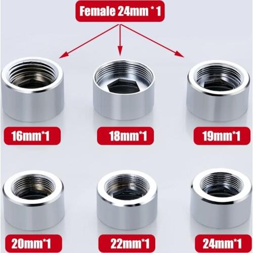 1PC M24 Change To 16 18 19 20 22 24 1/2'' Female x Female Faucet Adapter Kitchen Bathroom Brass Water Tape Joint