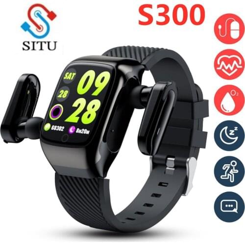 S300 Smart Watch Men Earbuds With Bluetooth Earphones Smartwatch Music Sports for Exercise Run Two in One for Android iOS