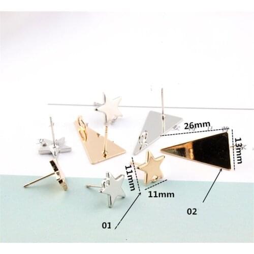 10pcs Gold Stars Shape Earrings Making Accessories can Hanging Pendants DIY Stud Earrings Jewelry Findings Wholesale