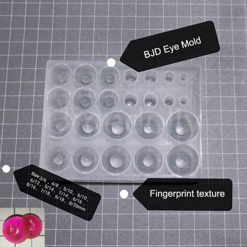1PCS Fingerprint Texture 12mm 14mm 16mm 18mm SD BJD Eyes Silicone Mold Base Pressure DIY BJD Eyes Material Accessories