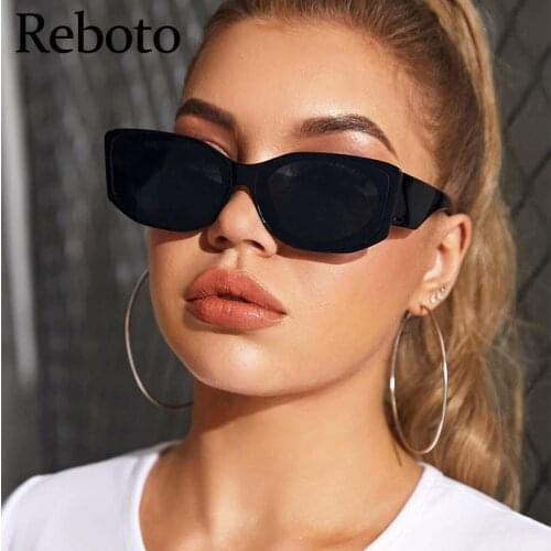 Vintage Rectangle Womens Fashion Sunglasses 2021 Small Square Luxury Brand Big Frame sun glasses for women UV400 Oculos De Sol