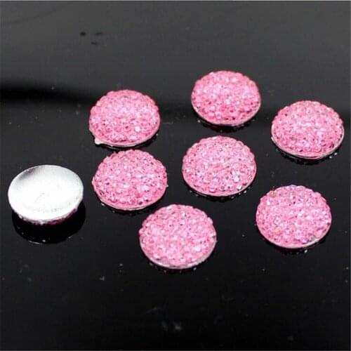 Loose Lt Pink Colors Round Shape Bling Resin Rhinestones Hand Craft DIY Babysbreath Resin Rhinestone Garment Arts Decoration