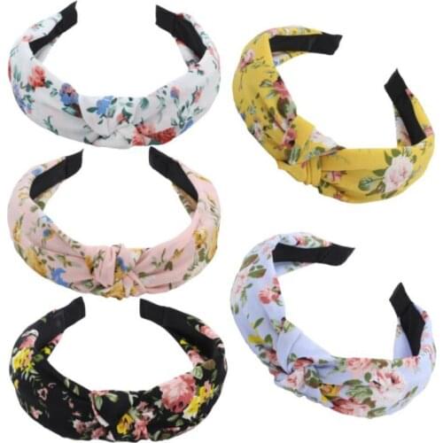 Printing Top Knot Twist Hairband Flower Printing Cloth Hair Hoop Headwrap Headband for Women Headdress Accessories