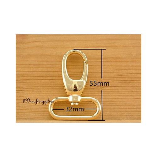 Lobster Clasps Clips Claw purse hooks Swivel snap hook light gold 32mm 6pcs AC27