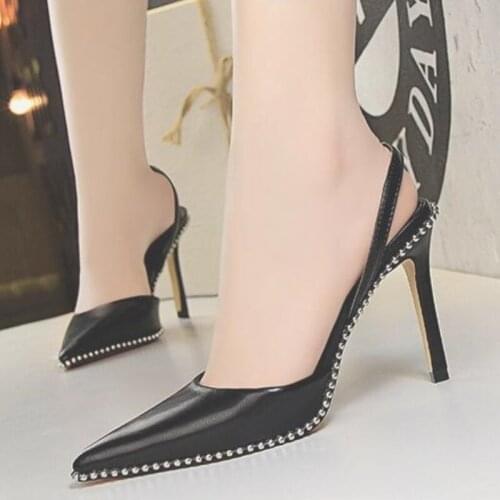 Women Pointed Toe Stiletto High Heel Slingback Sandal Shoes Womans Fashion Evening Dress Shoes
