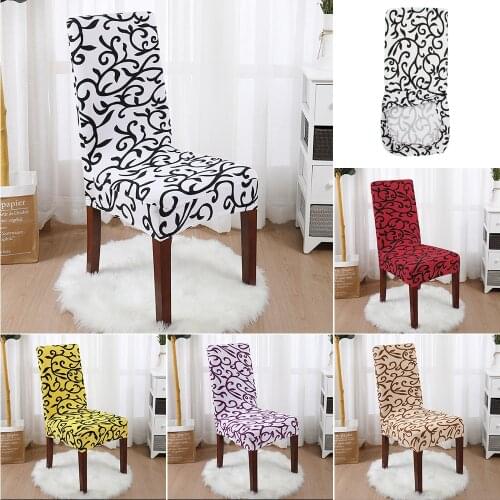 1/2/4/6PCS Printed Elastic Dining Room Chair Covers Removable Chair Slipcovers Stretch Chair Seat Case For Banquet Wedding Home