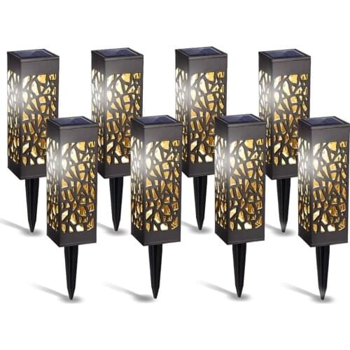 6Pack Solar Lawn Lights Decoration Garden Hollow Lamps Outdoor Solar Powered LED Garden Lights Pathway Light Waterproof
