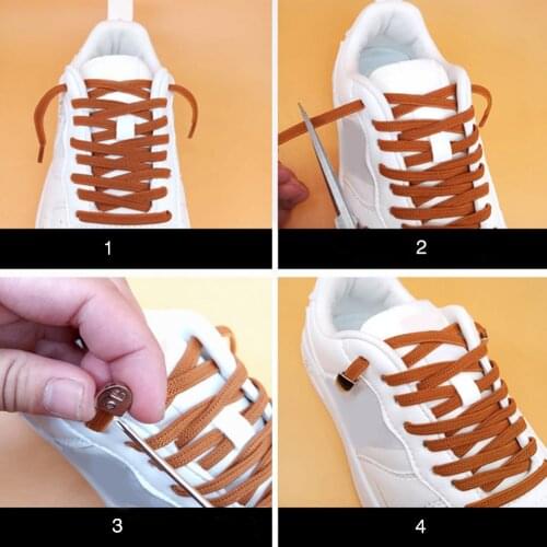 1Pcs Elastic Laces Clasps Metal Capsule Lock Buckles Tip Ends No Tie Shoelaces Tieless Elastic Lazy Shoelace Accessries