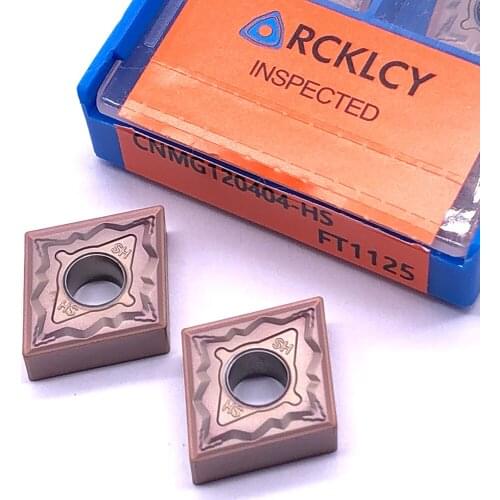 10pcs RCKLCY Carbide Insert CNMG120404 HS FT1125 Lathe Cutter Tool Turning Insert Machining Stainless Steel High Quality