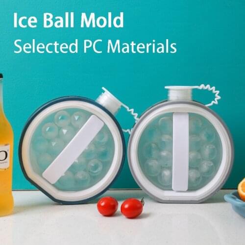 2 in 1 Round Ice Cube Maker DIY Ice Ball Mold Water Bottle Kettle Hockey Trays for Home Whiskey Cocktail Beverage Iced cooling