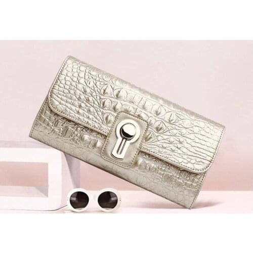 2021 New Design Fashion Crocodile Pattern Day Clutches Elegant Luxurious Evening Bag For Woman