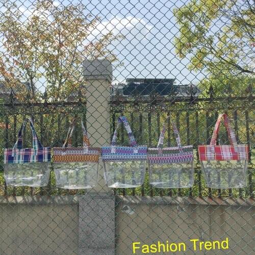 50pcs/lot Most Popular Women Fashion Shoulder Bags Summer Holiday Beach Casual Messenger Handbags Tote Clear PVC Bag