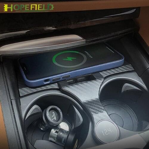 15W car wireless charger for BMW 5 6 Series G30 G38 G32 6GT 2017 2021 power adapter for huawei P30 phone charging pad