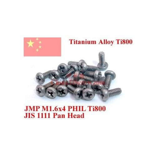 Titanium Alloy screw M1.6x4 Pan Head 0# PHIL driver Ti GR2 Polished 12pcs