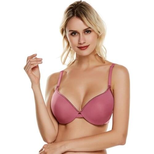 Fashion Sexy Bras Push Up Bra Deep V Gather Brassiere Soft Cotton Lingerie Bralette Solid Underwire Bras Black Female Sexy