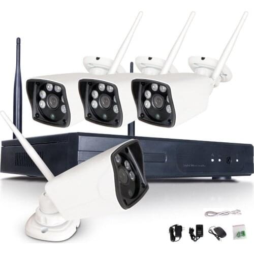 CCTV wifi System Wireless 5MP H.265 NVR kit 4PCS 5.0MP IR Outdoor P2P Wifi IP CCTV Security HDCamera System Surveillance Kit