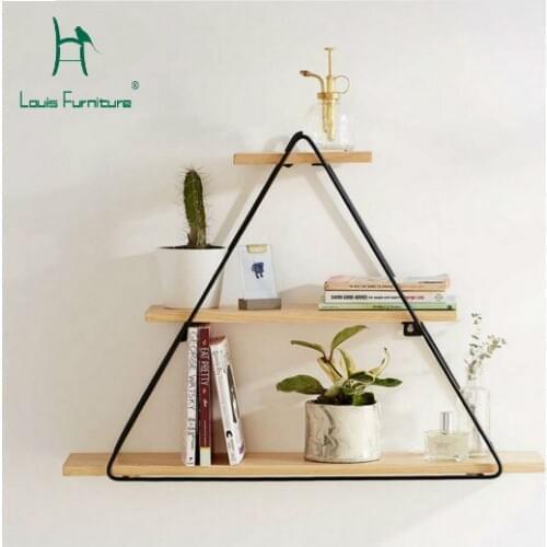 Louis Fashion Wood Wall Rack Wall Partition on the Living Room Wall Shelf Shelf Wall Plate Modern Minimalist Decorative Frame