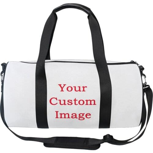 Custom Picture Canvas Drum Sports Bag Unisex Large Capacity Outdoor Travel Fitness Gym Bag Casual Tote Handbag Shoulder Bag