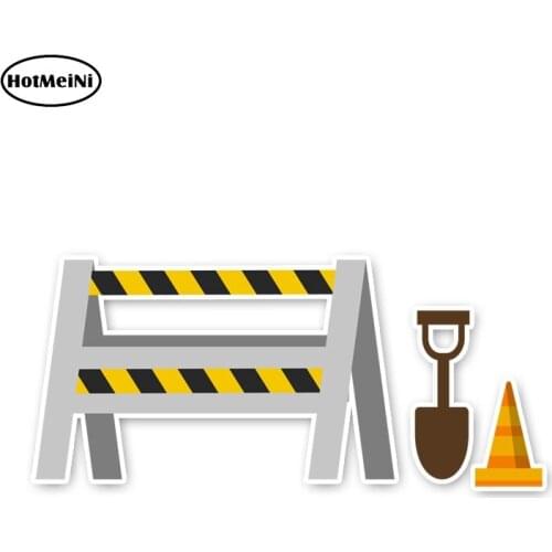 HotMeiNi 5.5cm x 13cm Unique Warning Sign Barricades Attention Security Car Stickers Accessories