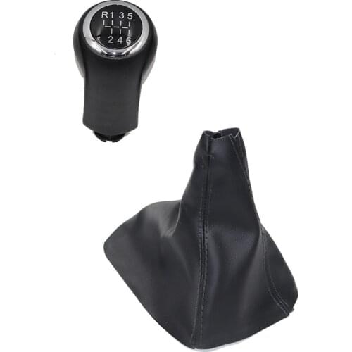 Chrome & Leather Car Shift Gear Knob Lever Gaitor Boot Cover Frame Manual FOR Opel Astra Corsa Vauxhall Zafira B 05-10