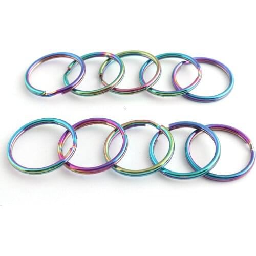 25mm Key Rings Jump Rings Metal Keychains Rainbow Keychains Replacement Round Ring Keychains Open Jump Keychain 20pcs