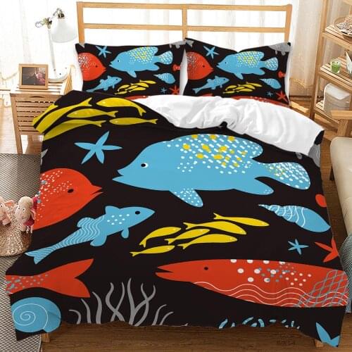3D RCartoon whale scale duvet cover comforter set bed cover set full size single /twin/queen/king luxury bedding set