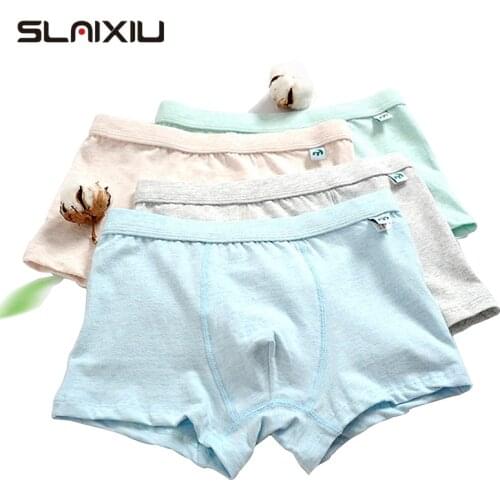 4 Piece/Lot Kids Shorts Panties Pure Color Boys Girls Underwear Soft Cotton Baby Boys Boxer Childrens Teenager Underwear 2-16y