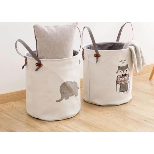 OTHERHOUSE Polyester Laundry Basket Foldable Laundry Bag Clothes Organizer Kids Toy Storage Buckets Laundry Hamper Household