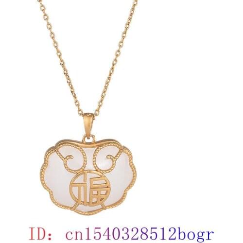 White Jade Ruyi Pendant Charm Amulet Gemstone Chalcedony Women Crystal 925 Silver Gifts Fashion Zircon Natural Necklace Jewelry