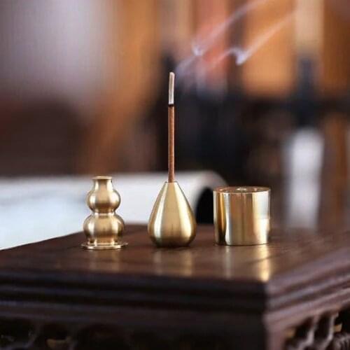 Brass Inserted Stick Burner Portable Mini Incense Burner Holder Gourd Incense Stand Stick Incense Aromatherapy Incense Holders
