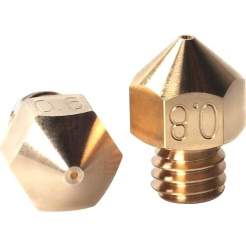 4pcs Top Quality Brass MK8 Nozzles 0.2 0.4 0.6 0.8 for Micro Swiss hotend , Creality CR-10 CR10 Ender 3 pro, ANET 3D Printer