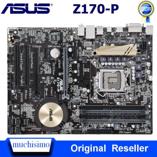 LGA 1151 DDR4 ASUS Z170-P Original Desktop Motherboard Intel Z170 DDR4 64GB PCI-E 3.0 USB3.1 M.2 DDR4 Asus Z170-P Mainboard Used