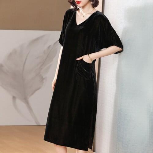 Fashion elegant Autunm sexy V-neck half sleeve velvet dress,5XL 6XL plus size Spring long velour party dress Vintage Vestidos